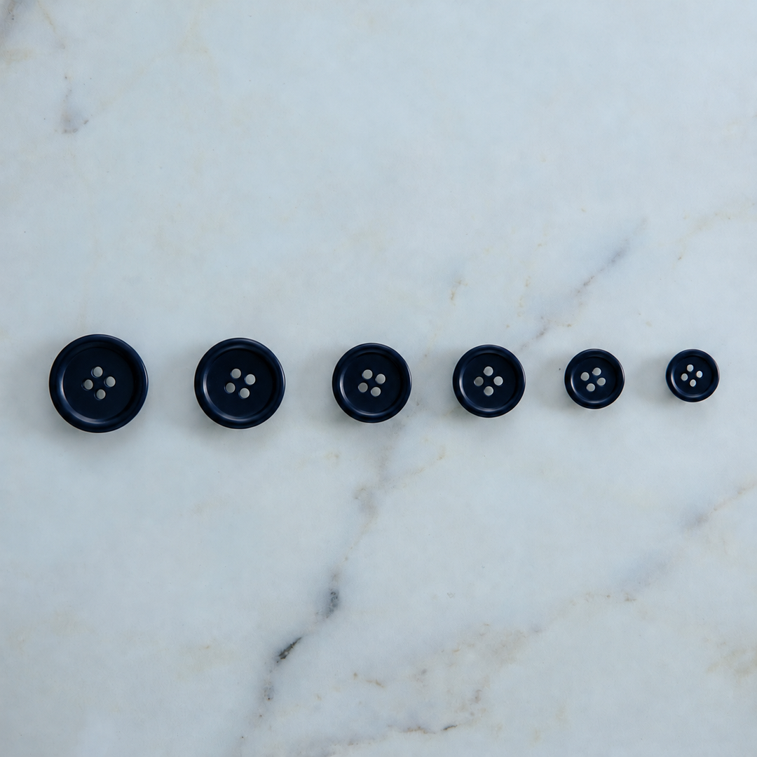 Natural Indigo Dyed Tagua Nut Buttons Solid Deep Indigo Blue