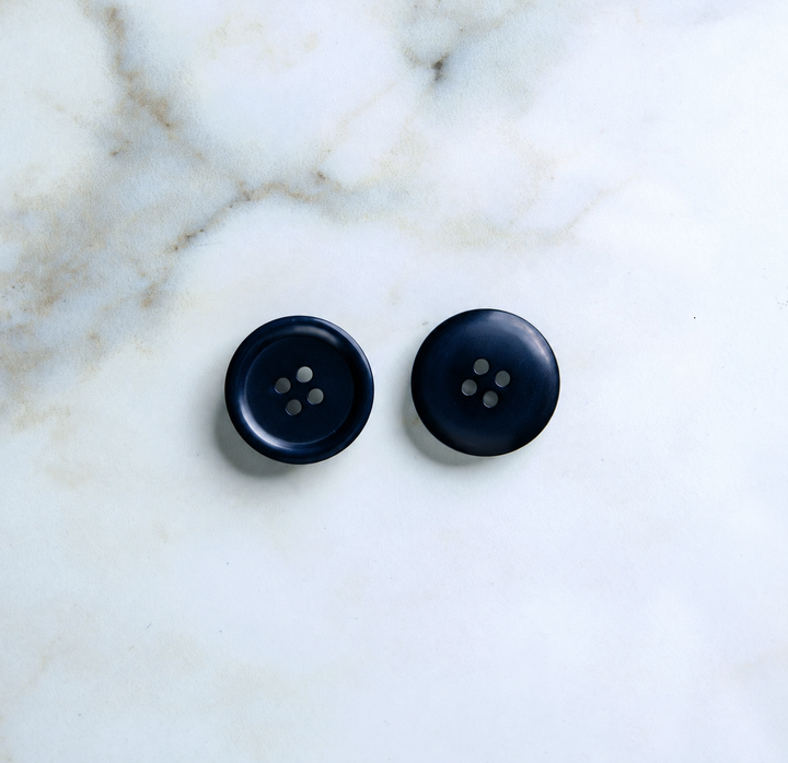 Natural Indigo Dyed Tagua Nut Buttons Solid Deep Indigo Blue