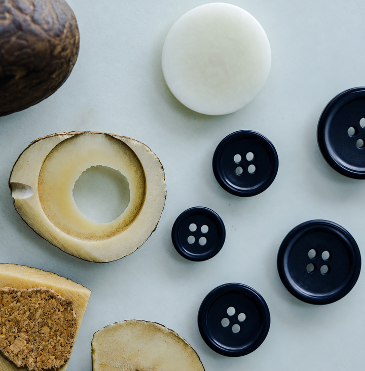 Natural Indigo Dyed Tagua Nut Buttons Solid Deep Indigo Blue